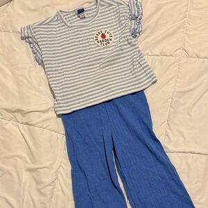 Old Navy Light Blue Striped Shirt with Patch